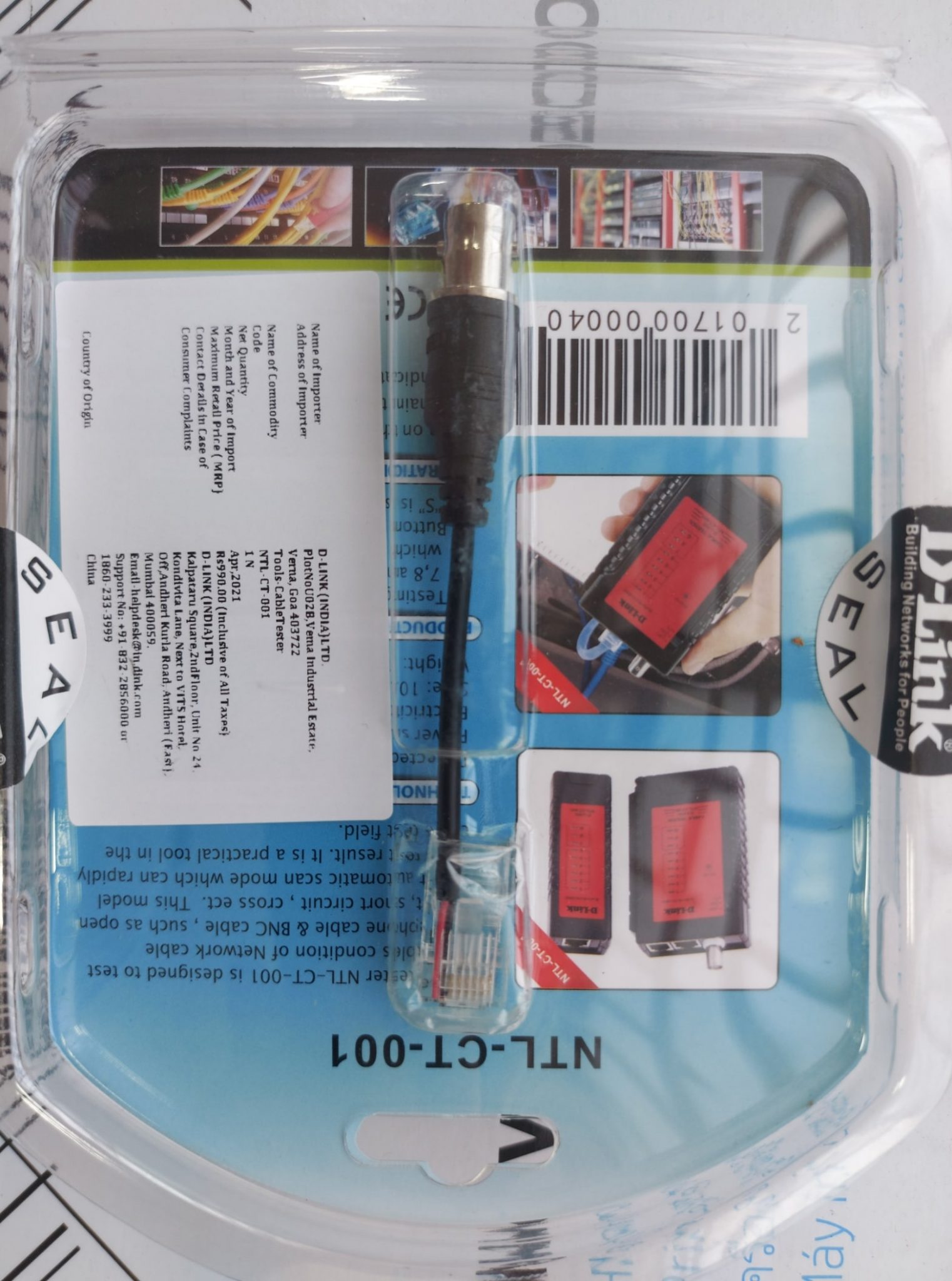 DLink Network Cable Tester NTLCT001 RJ45 RJ11 BNC