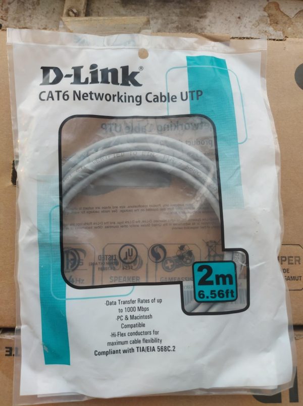 D-LINK CAT6 2 meter UTP 24AWG Patch Cord | GREY