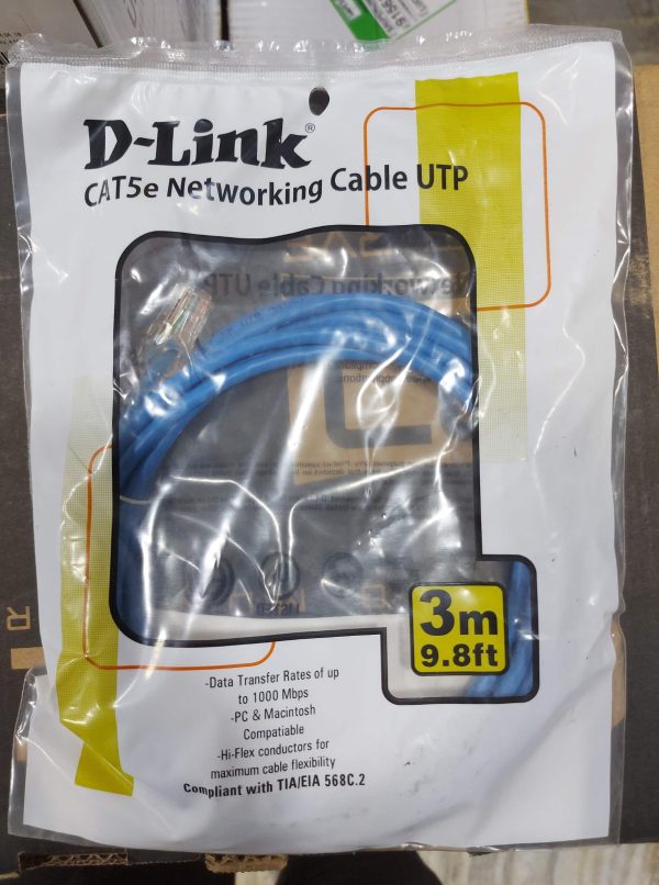 D-LINK CAT5e 3 meter UTP 24AWG Patch Cord | Blue