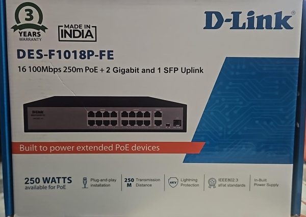 D-Link DES F1018P-FE 18 port PoE Switch 1