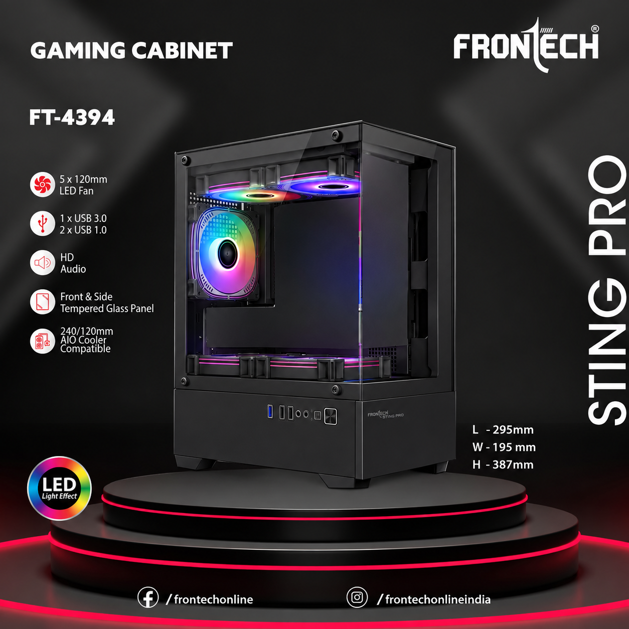 ChatGPT Image Sep 18, 2026, 10_03_51 AM Frontech STING PRO FT-4394 Black Cabinet