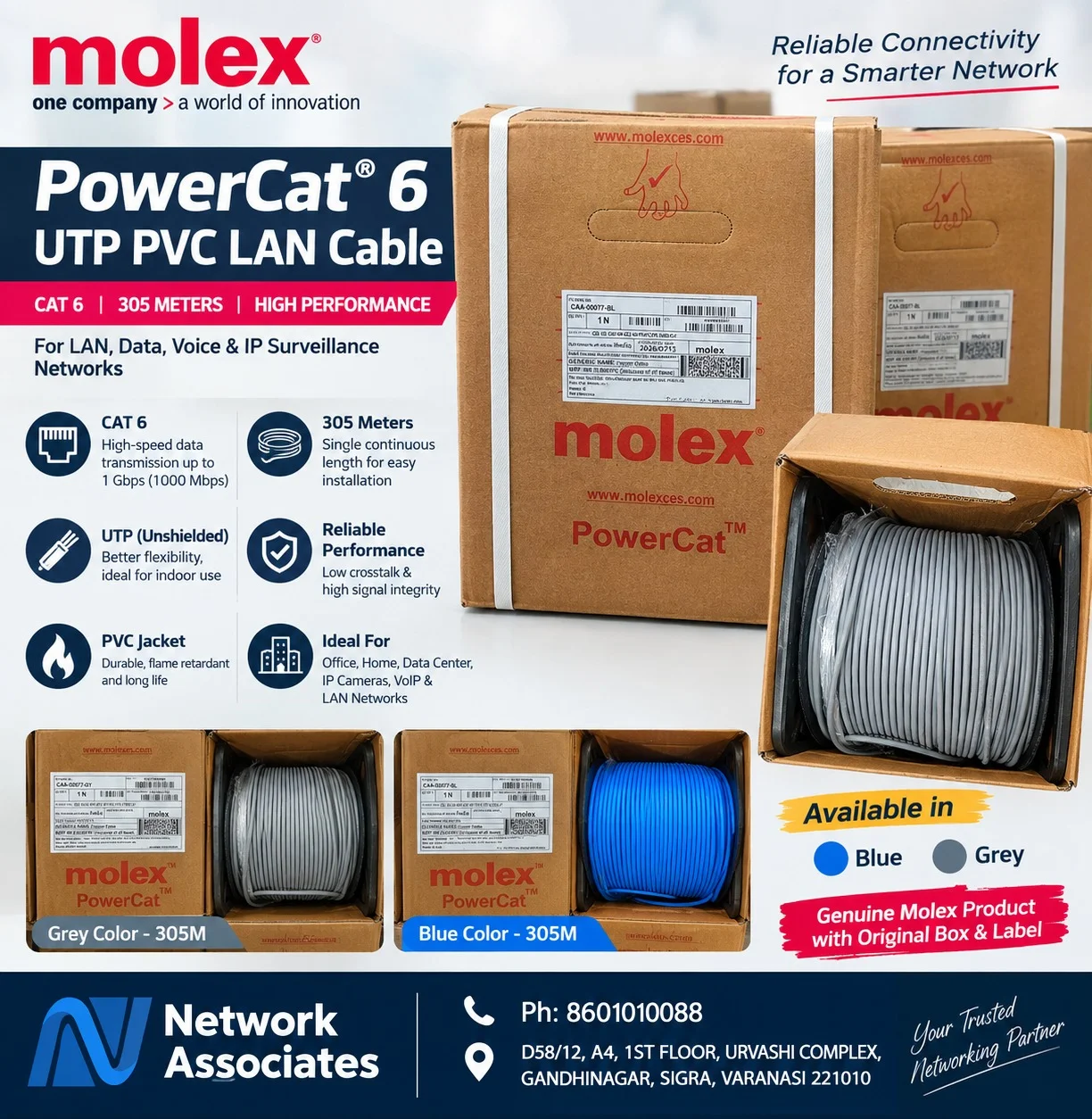 WhatsApp Image 2026-09-19 at 11.44.08 (1) Molex PowerCat6 UTP 305M Gray Lan Cable