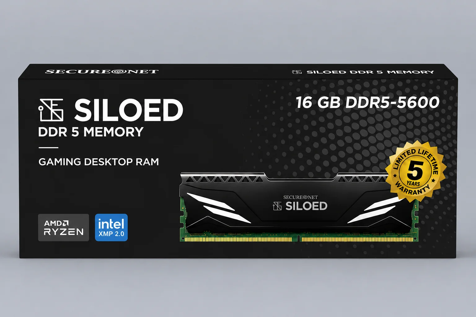 S-PRO-SILOED-16GB-5600 Securenet 16GB SILOED DDR5 DESKTOP RAM 5600MHz
